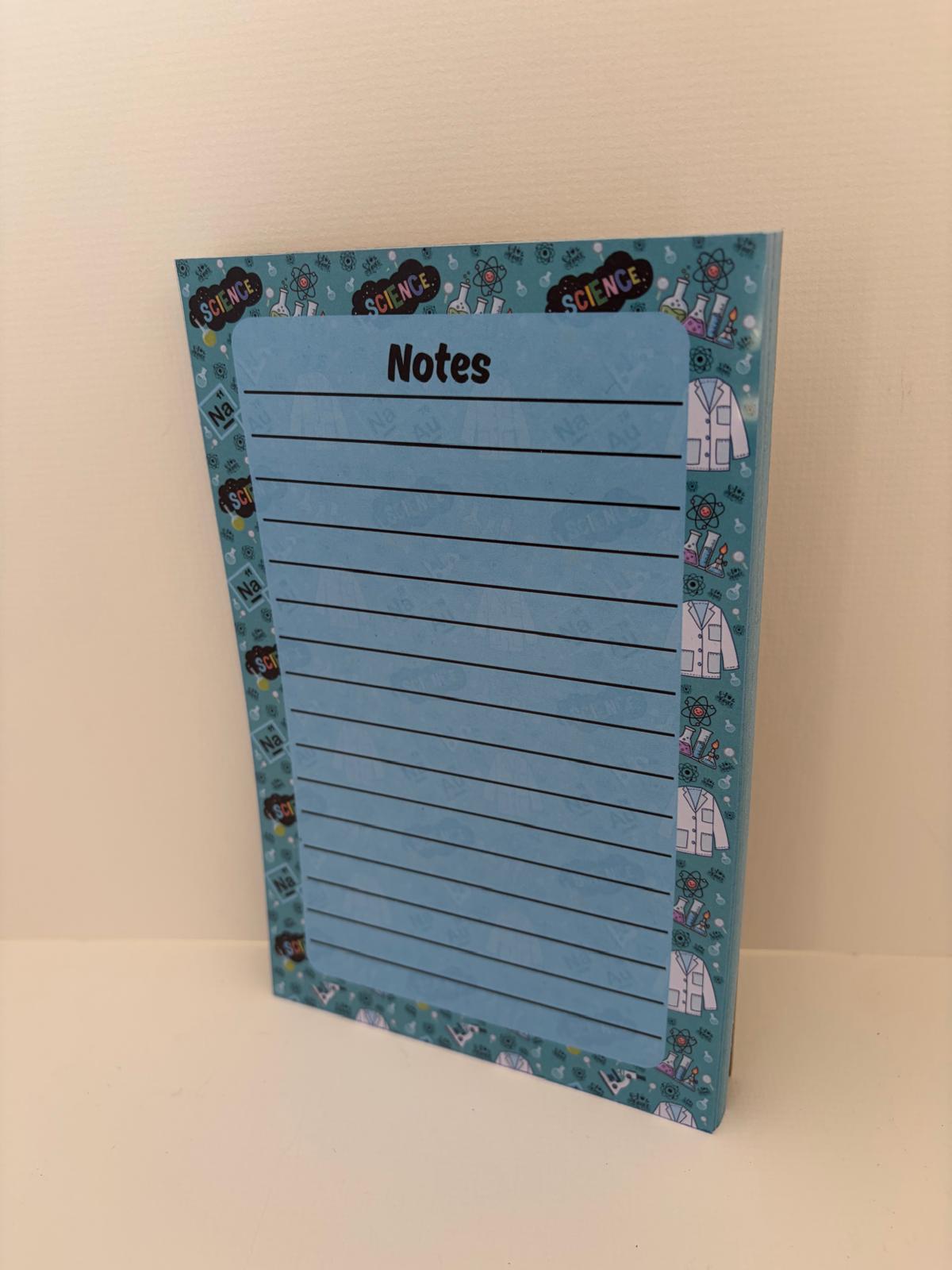Science Theme Notepad