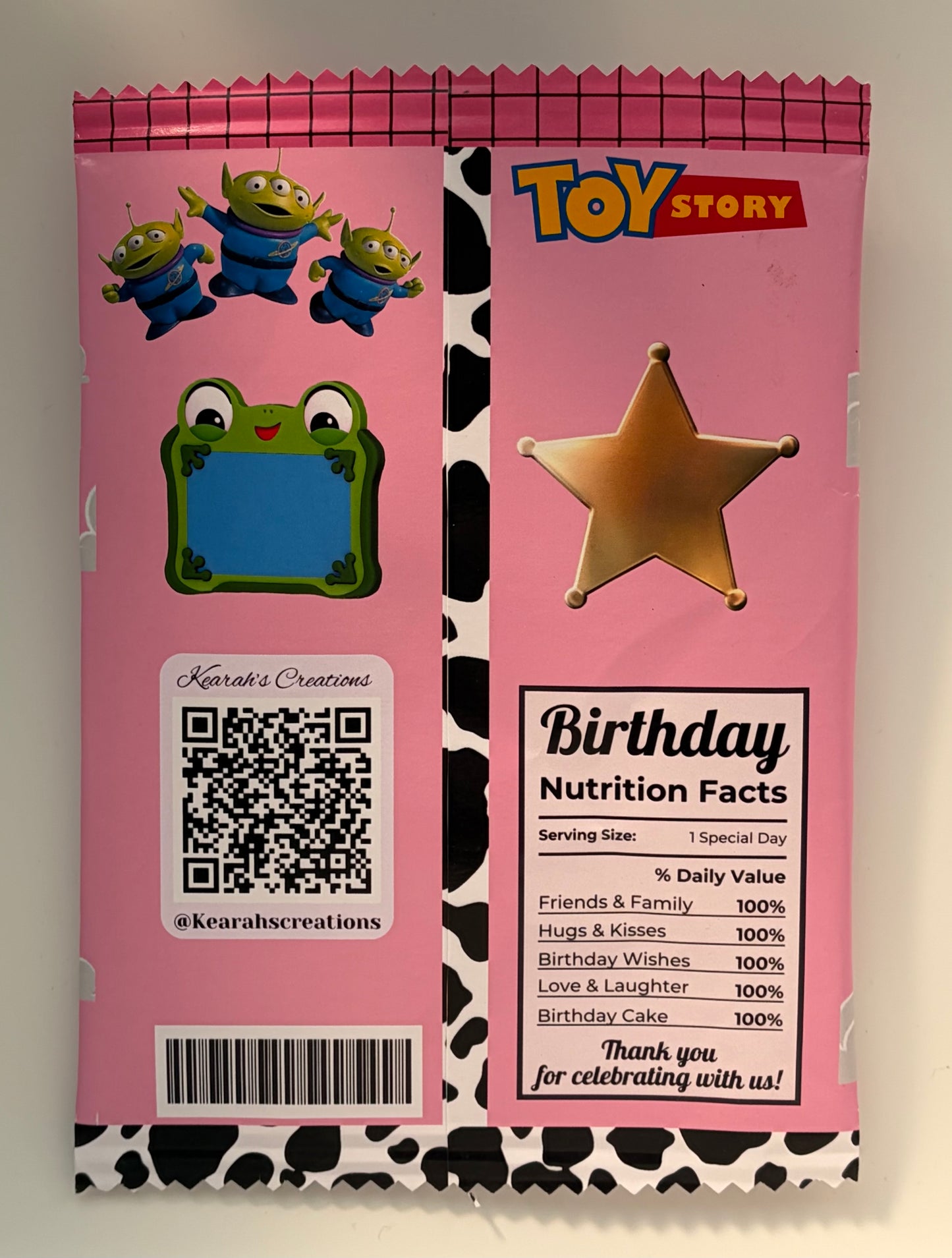 Toy Story Themed Chip Bag