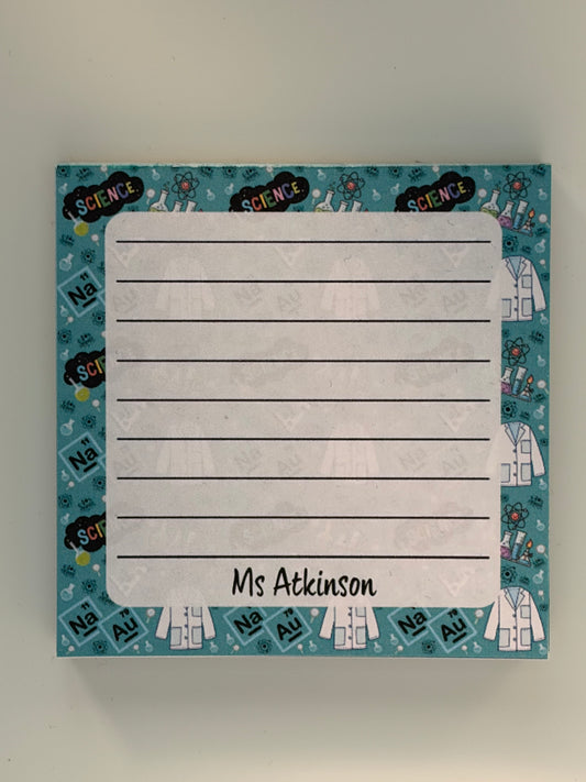 Science Themed Mini Notepad